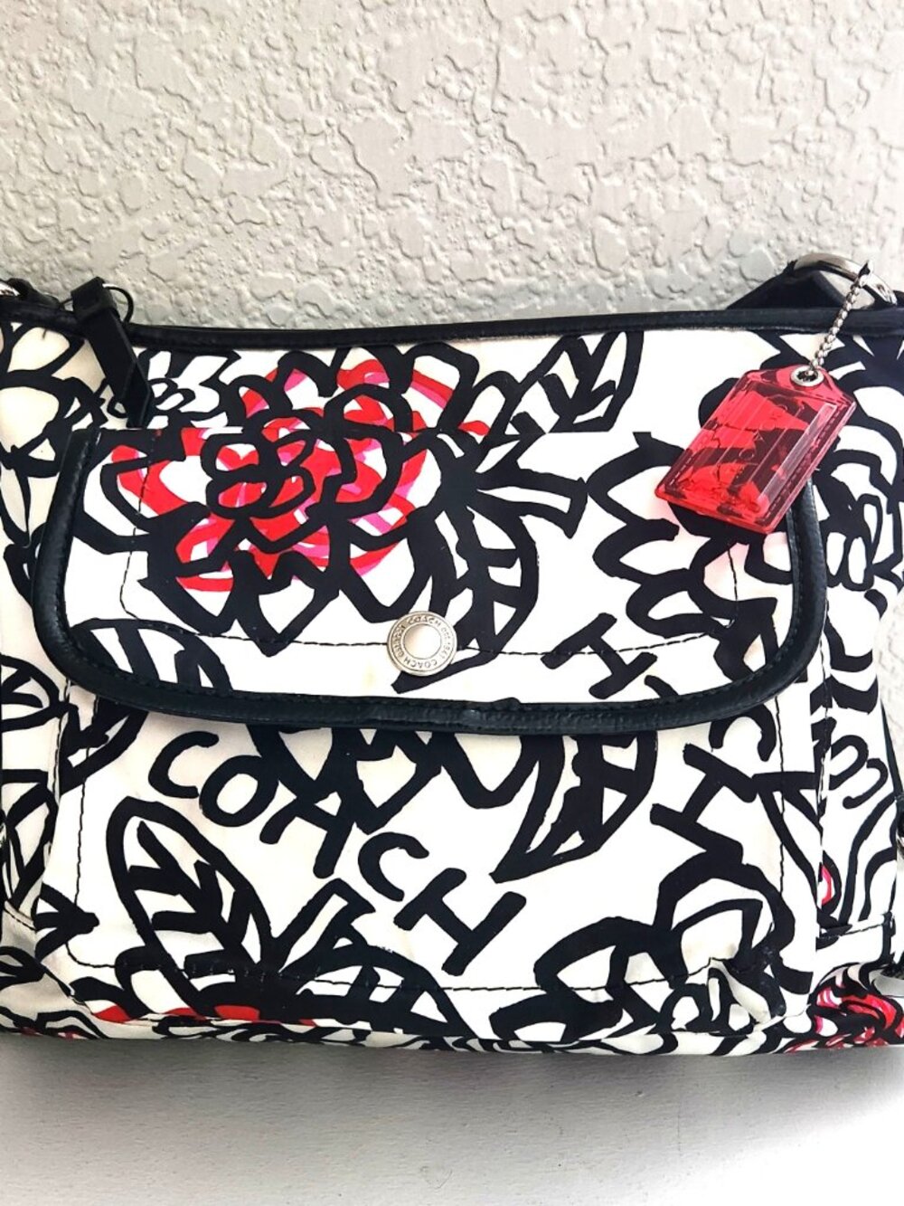 Euc Coach Poppy Graffitti Floral Shoulder Bag Purse